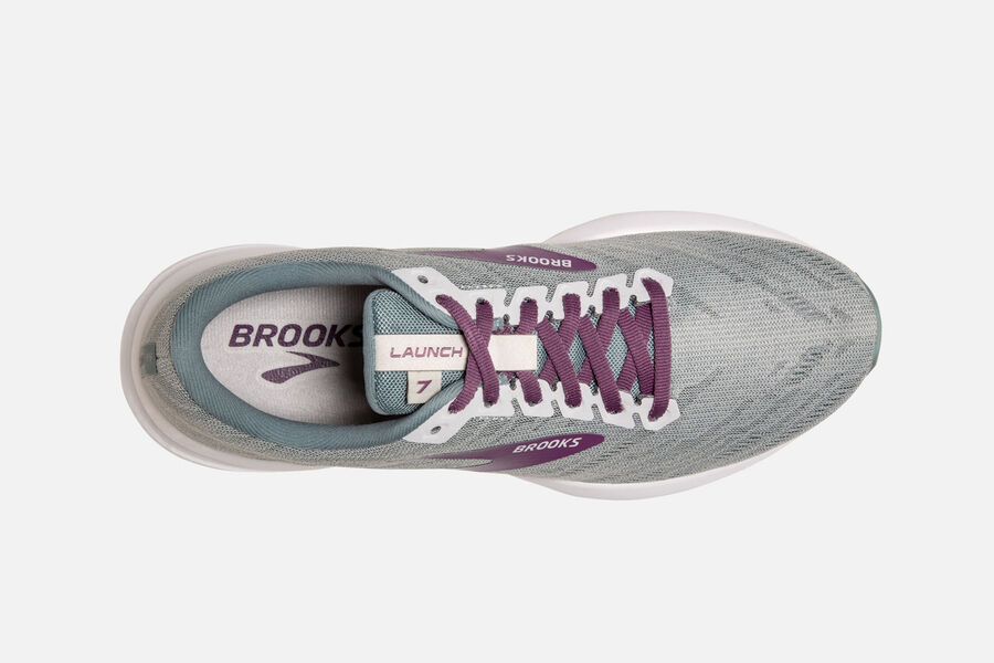 Brooks Running Shoes - Launch 7 Road Womens - Grey/Purple - SAJ-371864